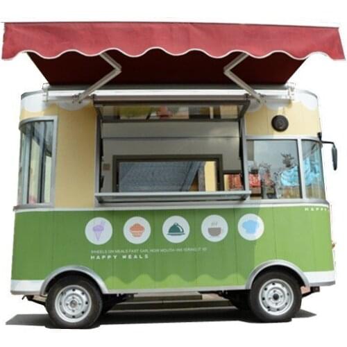Electric Mobile Fast Food Truck Ice Cream Bubble Tea Snacks Street Food Cart Vending Kiosk Machine