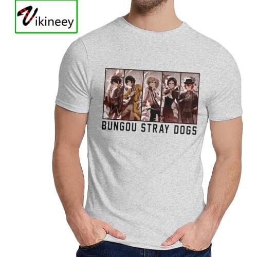 Good Cotton Bungou Stray Dogs Anime Chuuya Bungo Anime T Shirt Men Streetwear Young Style Classic O-neck Top Tee