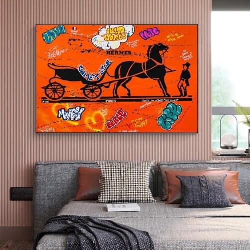 Graffiti Carriage Wall Art Canvas Painting Art Canvas Posters and Prints Modern Decorative Wall for Living Room Decor