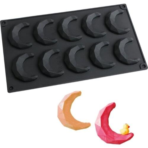Faceted Moon Pendant Silicone Crescent Moon Mold Chocolate Wax Diamond Moon Mold Moon Pendant Resin Casting Molds Tools