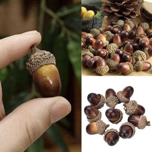 30pcs Artificial Lifelike Simulation Small Acorn Plant Decoration Fake Fruit Autumn Home House Kitchen Decor Photography Props