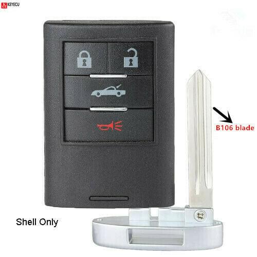 Keyecu 3+1 Button /4 Button for Cadillac CLR, for Chevrolet Corvette Replacement Smart Remote Car Key Shell Case Fob M3N5WY7777A