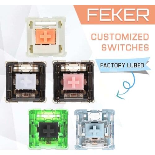 Feker Keyboard Switch Shaft Body DIY Holy Panda Switch Smokey Tactile or Linear Customized Switches for Mechanical Keyboard
