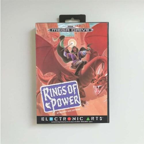 Rings of Power - EUR Cover With Retail Box 16 Bit MD Game Card for Megadrive Genesis Video Game Console