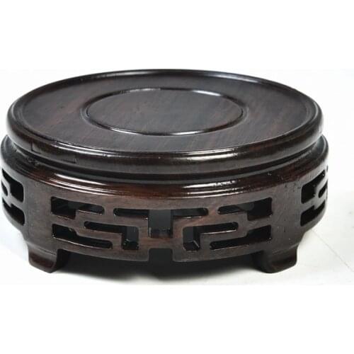 Round Wooden Display Stands Practical Teapot Vase Bonsai Base for Home Office Decoration