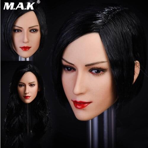 Strabismus/Look Straight Eyes 1:6 Asian Beautiful Girl Head Sculpt Carved Model Ada Wong Aier Model Fit 1/6 Seamless Female Body