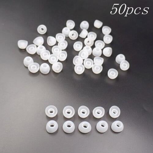 50pcs/lot White Replacement Earbud Tips Soft Silicon Cover For Samsung HTC In-Ear Headphones Earphones Accessories Ear pads