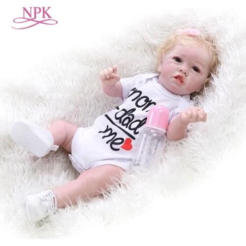 NPK 56CM Can bathe soft full body silicone 100% hand-made detailed painting collectibles rebborn baby doll