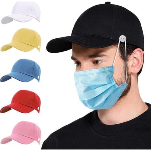 Unisex Solid Color Breathable Anti-UV Button Sunhat Baseball Cap Adjustable Ear Anti-leash Peaked Cap Outdoor Cycling Tennis Hat