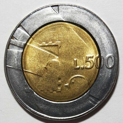 San Marino Commemorative Coin of 500 Lira Castle Real Original Coin 1990 UNC Coins
