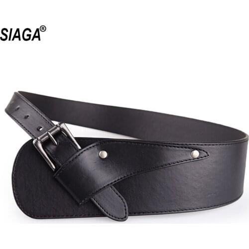 Ladies All-match Retro Black Overcoat Decorative Leather Belts for Women Type Fashion Waistband Belt 8.0cm Width LDFC006