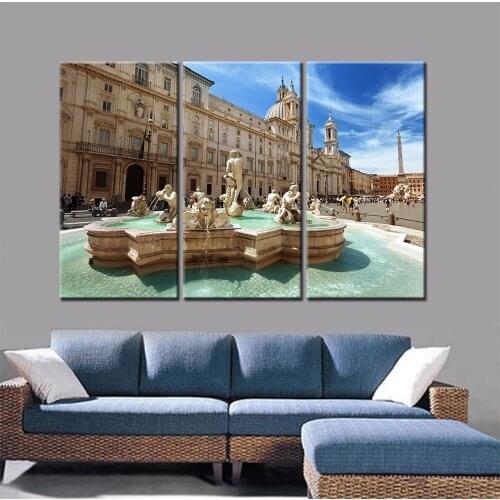Roman Architecture Scenery Nordic 3 Pieces/set Canvas Art Painting 3 Panel Decoration For Home Wall Art Prints Canvas