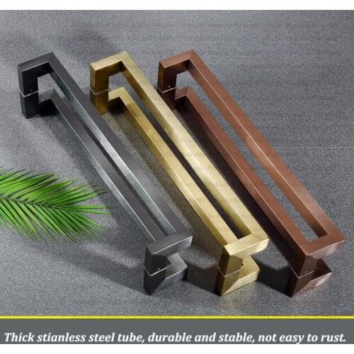 Stainless steel glass door pull handle, wooden door push handles, brush finish 800mm durable thick handles