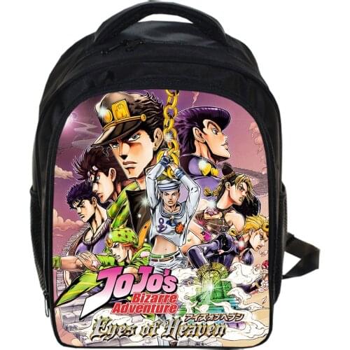13 Inch Jojo Bizarre Adventure Backpack Cartoon Kindergarten Backpacks Boys Girls Children School Bags Kids Book Bag Gift