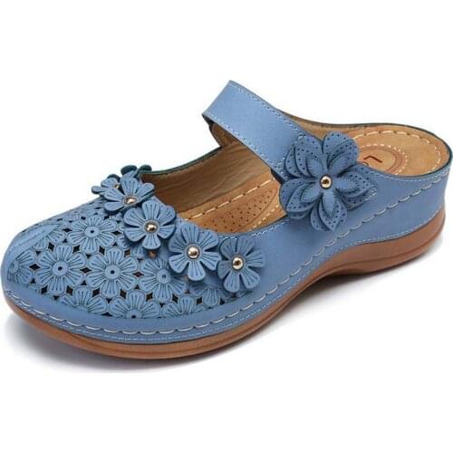 Women Fashion Sandals Flat Ladies Flower Sandals Comfortable Female Soft Bottom Shoes Leisure ladies Hollow Out Light Footwear