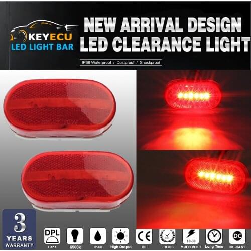 KEYECU LED Marker Lights RED Outline Lamps Bus Truck Trailer Camper Motorhome 6 Diode LED Clearance Side Marker Light
