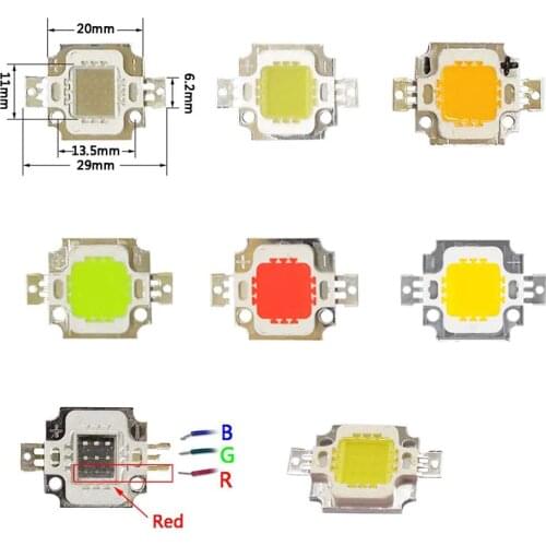 LED Chip 10W COB 9V-12V flood lights bulbs warm white red green blue RGB small panel beads