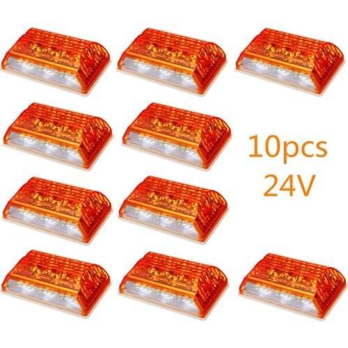 10pcs 24V LED Car Truck Side marker Light with Down Backlight Turn Signal Repeater for Trailer Bus Caravan Boat