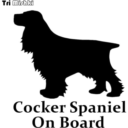 Tri Mishki HZX328# 15.7*15cm cocker spaniel on board car sticker auto funny car stickers