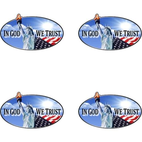 Funny Warning Sign Stickers for Car In God We Trust Vinyl Decal Stickers Car Waterproof KK PVC 13cm X 7cm