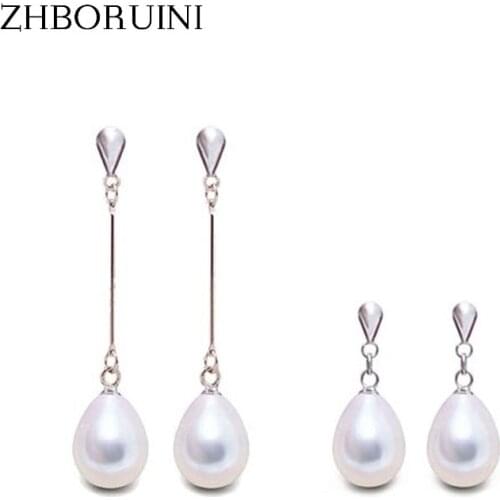 ZHBORUIN 2020 Natural Pearl Earrings For Women 925 Sterling Silver Jewelry Water Drop Pearl Earring Quality Wedding Gift