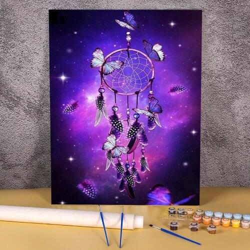 Animal Butterfly Flower Painting By Numbers Package Acrylic Paints 40*50 Paiting By Numbers Loft Wall Picture Drawing