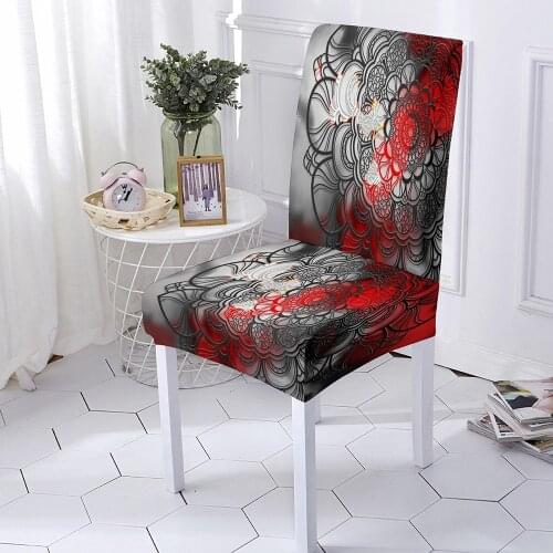 1/2/4/6Pcs Dining Chair Covers Bohemian Spandex Stretch Elastic Slipcovers Mandala Chair Covers for Dining Room Kitchen Wedding
