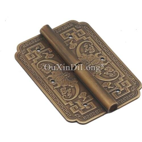 Retro 10PCS European Antique Brass Furniture Hinges Wooden Furniture Cupboard Wardrobe Cabinet Door Hinges
