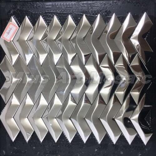 3D Silver metal tiles for kitchen backsplashes wall tile