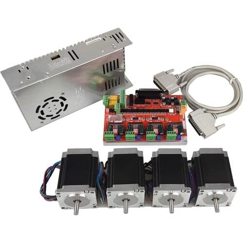 CNC kit Mach3 4-axis motion control card engraving machine controller NEMA 23 stepper motor 2NM 8727 4-axis stepper motor driver