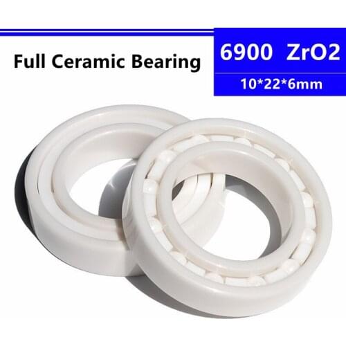 4pcs/10pcs 6900 10*22*6mm Zirconia Full ZrO2 Ceramic Deep Groove Ball Bearing Nonmagnetic 10x22x6mm
