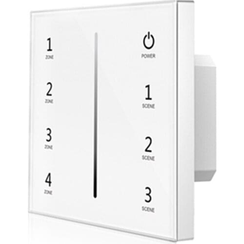 85-265VAC 4 Zones Touch panel 0/1-10V Dimmer T18-1 High Voltage Input 20mA Switching current Touch Panel Wall Mount 1-10V Dimmer