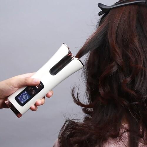 Cordless Automatic Hair Curler iron wireless Curling Waves LCD Display Ceramic Curly Rotating Curling USB Rechargeable Curling