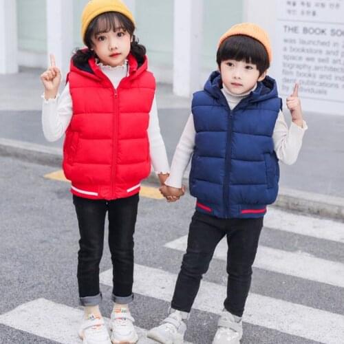 Childrens Vests Girls Boys Clothes Kids Baby Cashmere Jackets Thicken Outerwear Cotton Warm Vest Waistcoat Autumn Winter Coat