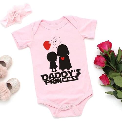 Daddys Princess Newborn Baby Girls Clothes Romper Baby Kid Bodysuit Costume Children Toddler Tiny Cottons Short Sleeve Jumpsuit