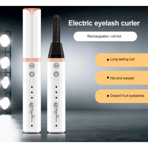 Electric Eyelash Curler Portable Heated USB Charging Natural Eye Lash Curler Long Lasting Ironing Makeup Curling Tool