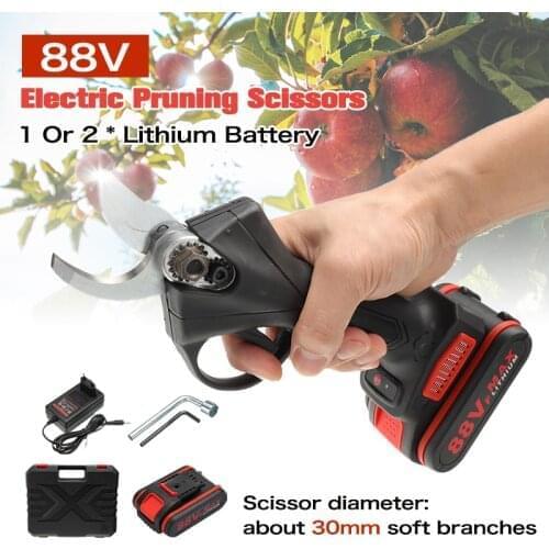 Electric Garden Pruner Cordless Tool 88V Adjustable Electric Pruning Shears Lithium Branch Cutter Grafting Tool Garden Scissors