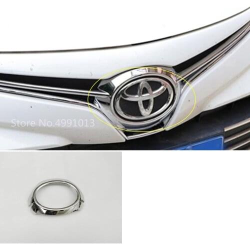 Car Body Cover ABS Chrome Trim Front Mark Logo Middle Grid Grill Grille 1pcs For Toyota Vios/Yaris Sedan 2017 2018 2019