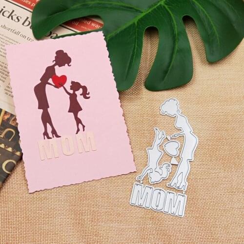 Mothers day metal cutting dies, mother and daughter embossed scrapbook for greeting CARDS, gift CARDS decorative production