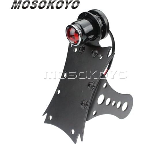 Motorcycle Lucas Running Tail Lights w/ 7x4" Number Plates Holder Rear Light For Harley Sportster XL1200 Chopper Custom Taillamp