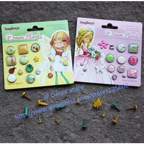 DIY Brads Scrapbooking Supplies Handmade Photo Album Card Decoration Two Feet Decorative Brads 2sets /lot