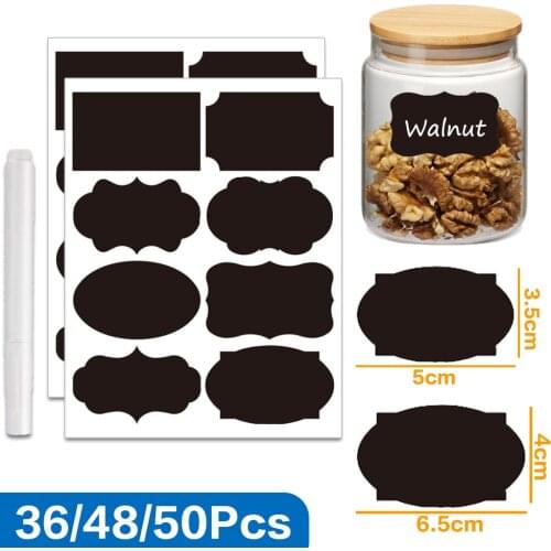 Waterproof Chalkboard Labels Set Blackboard Stickers Home Spice Glass Jar Bottle Box Accessories Tags Craft Kitchen Organizer