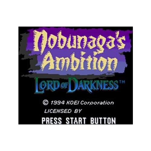 Nobunagas Ambition - Lord of Darkness USA Version 16 bit Big Gray Game Card For NTSC Game Player