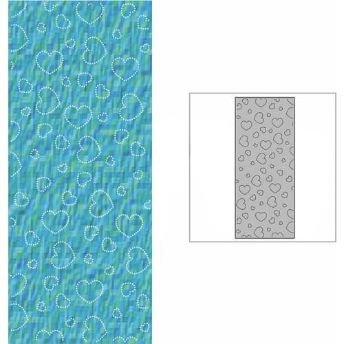 New Slim Spotted Heart Wall Background Plate Craft Embossing Mold 2021 Metal Cutting Dies for DIY Scrapbooking Album Card Making