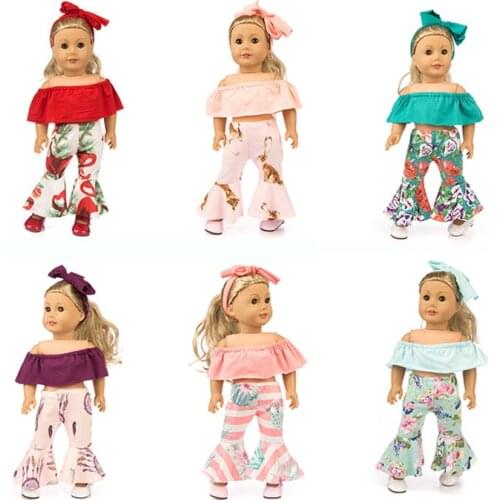 New Off Shoulder Set Fit for American Girl Doll Clothes 18-inch Doll , Christmas Girl Gift(only sell clothes)