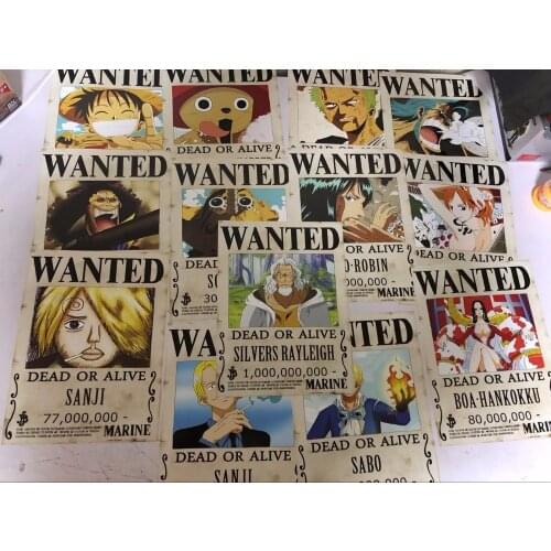 One Piece Old Poster 11/13 Pcs/Set Reward Wanted Circular Retro Edition Wallpaper Latest Animation Periphery