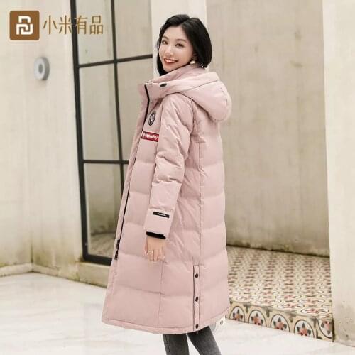 Youpin down jacket womens long duck down jacket in 2020, extremely cold, solid color, wild and cashmere padded warm jacket