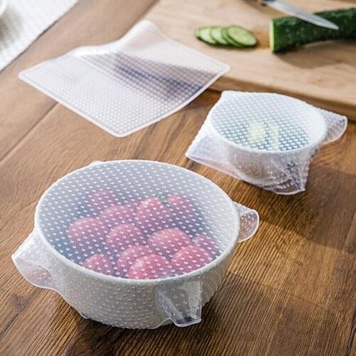 Silicone Wrap Seal Food Fresh Keeping Wrap Lid Cover Reusable Stretch Vacuum Food Wrap Bowl Cover Home Kitchen Tools