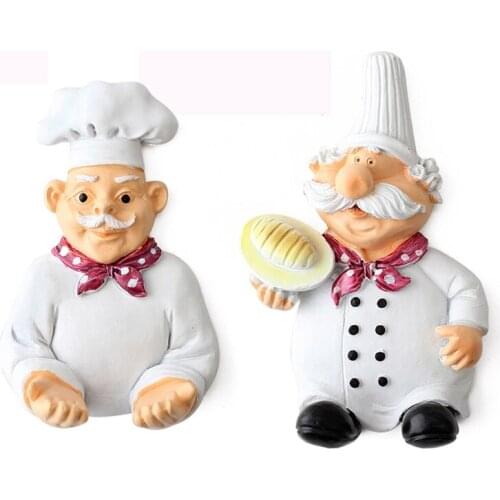 Cute Cartoon Resin Chef Power Plug Hook Wall Mounted Adhesive Sticky Cable Holder Rack Coat Towel Hanger Organizer