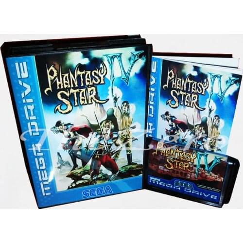 Memory Card Phantasy Star 4 EU Cover With Box and Manual Book for 16 bit Sega Megadrive Video Game Card MD for Genesis mortal